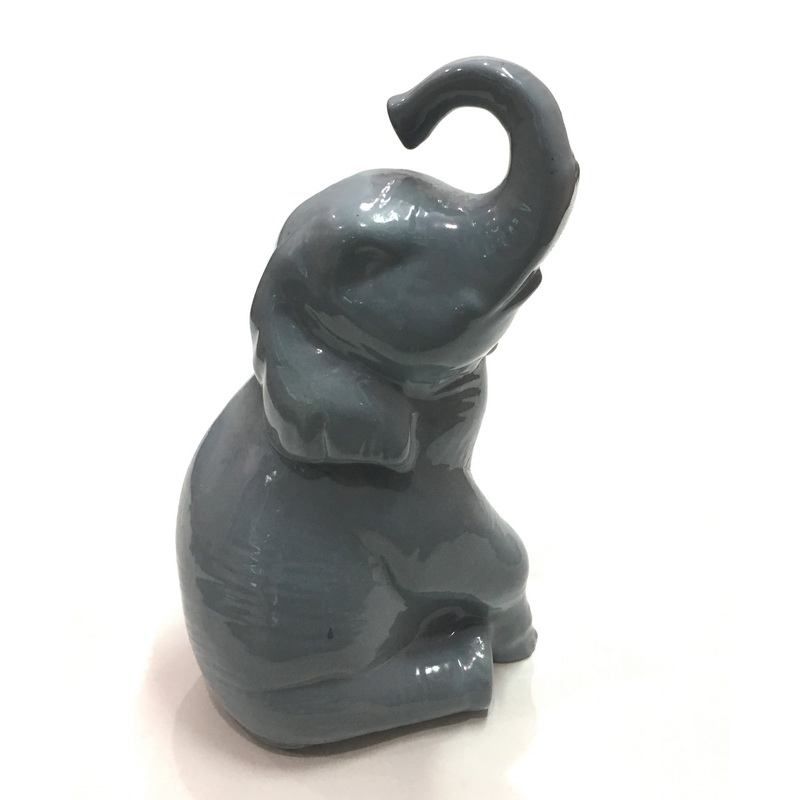 CERAMIC BABY ELEPHANT GREY. LENGTH AT LONGEST POINT 16 CM, WIDTH AT WIDEST POINT 11.5 CM, HEIGHT AT TALLEST POINT 28 CM. AVAILABLE IN DIFFERENT COLORS.-2