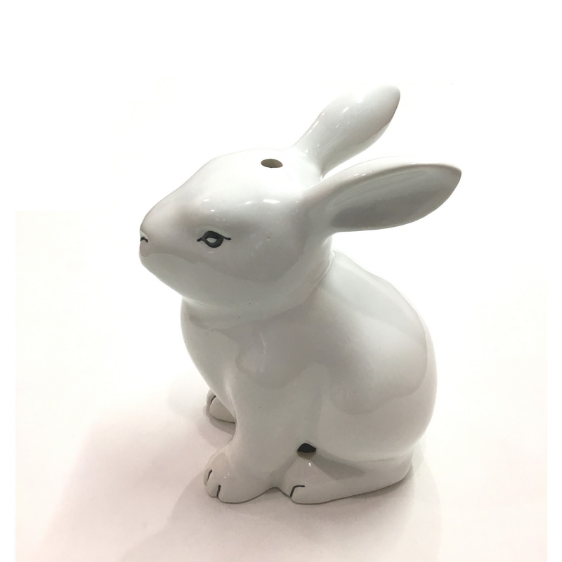 CERAMIC RABBIT WHITE. LENGTH AT LONGEST POINT 15.5 CM, WIDTH AT WIDEST POINT 13.5 CM, HEIGHT AT TALLEST POINT 23.5 CM. AVAILABLE IN DIFFERENT COLORS.-1