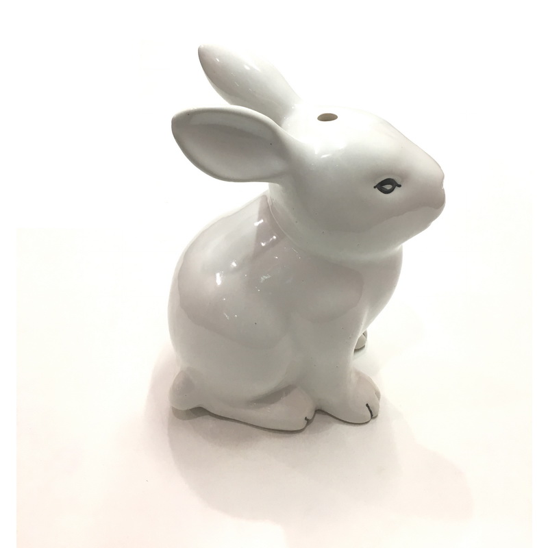 CERAMIC RABBIT WHITE. LENGTH AT LONGEST POINT 15.5 CM, WIDTH AT WIDEST POINT 13.5 CM, HEIGHT AT TALLEST POINT 23.5 CM. AVAILABLE IN DIFFERENT COLORS.-2