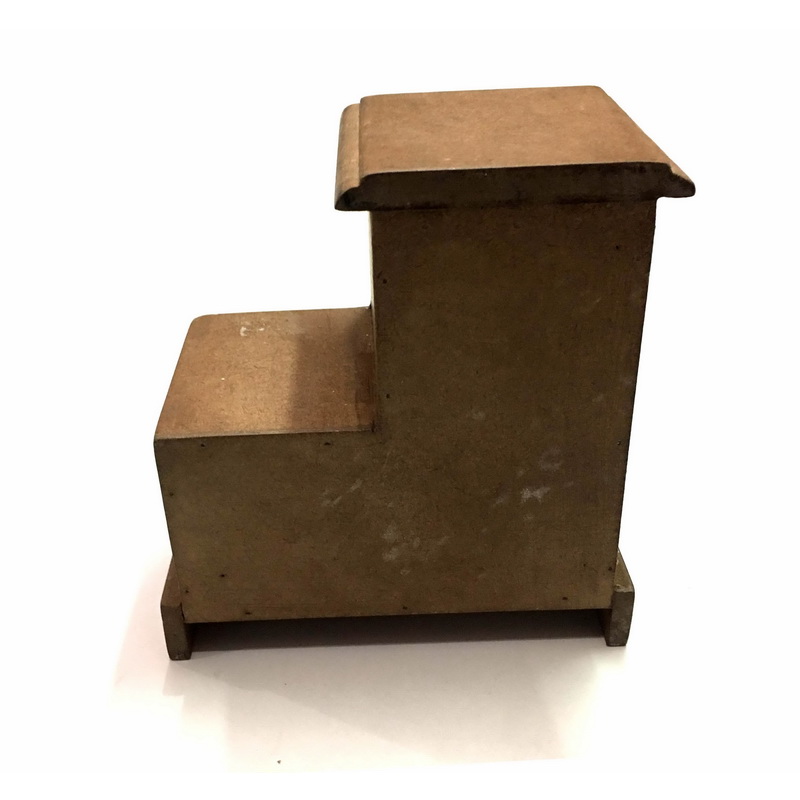 WOODEN CHEST 2.NATURAL WOOD. HEIGHT 175 MM, WIDTH 165 MM, DEPTH 94 MM. CERAMIC DRAWER FROM OUTSIDE 84 MM X 60 MM X 60 MM. KNOB 22 MM.-2
