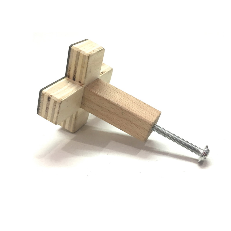 WOODEN PLUS SIGN KNOB BLACK. HEAD 51 MM, TOTAL HEIGHT 51 MM, EDGE OF SHAFT 14 MM, HEIGHT OF SHAFT 39 MM. SUPPLIED WITH 40 MM LONG M4 SCREW.-2